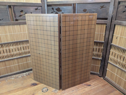Vintage Japanese Go Board 1960s Folding Goban Hand Engraved