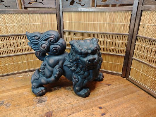 Vintage Okinawa Shisa Guardian Lion 1960s Giant Japanese Folk Art Statue