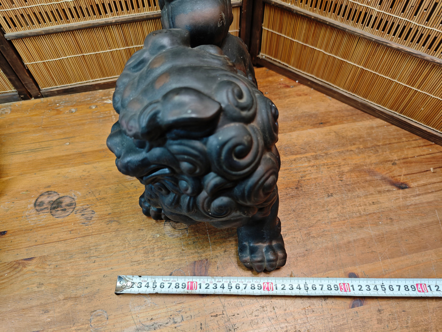 Vintage Okinawa Shisa Guardian Lion 1960s Giant Japanese Folk Art Statue