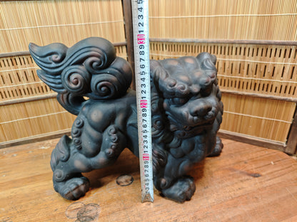 Vintage Okinawa Shisa Guardian Lion 1960s Giant Japanese Folk Art Statue