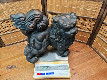 Vintage Okinawa Shisa Guardian Lion 1960s Giant Japanese Folk Art Statue