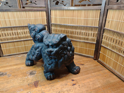 Vintage Okinawa Shisa Guardian Lion 1960s Giant Japanese Folk Art Statue