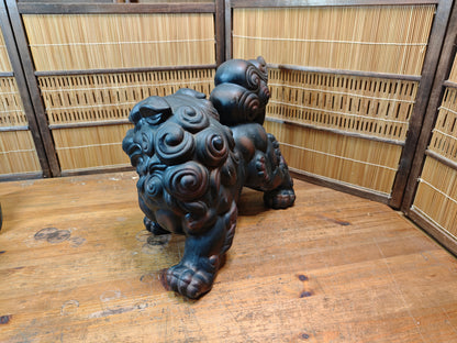 Vintage Okinawa Shisa Guardian Lion 1960s Giant Japanese Folk Art Statue