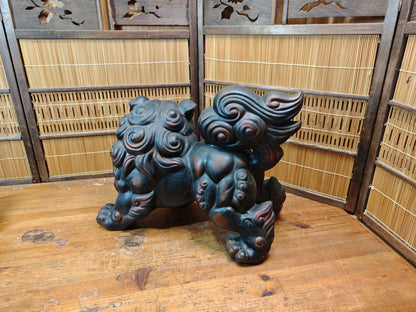 Vintage Okinawa Shisa Guardian Lion 1960s Giant Japanese Folk Art Statue