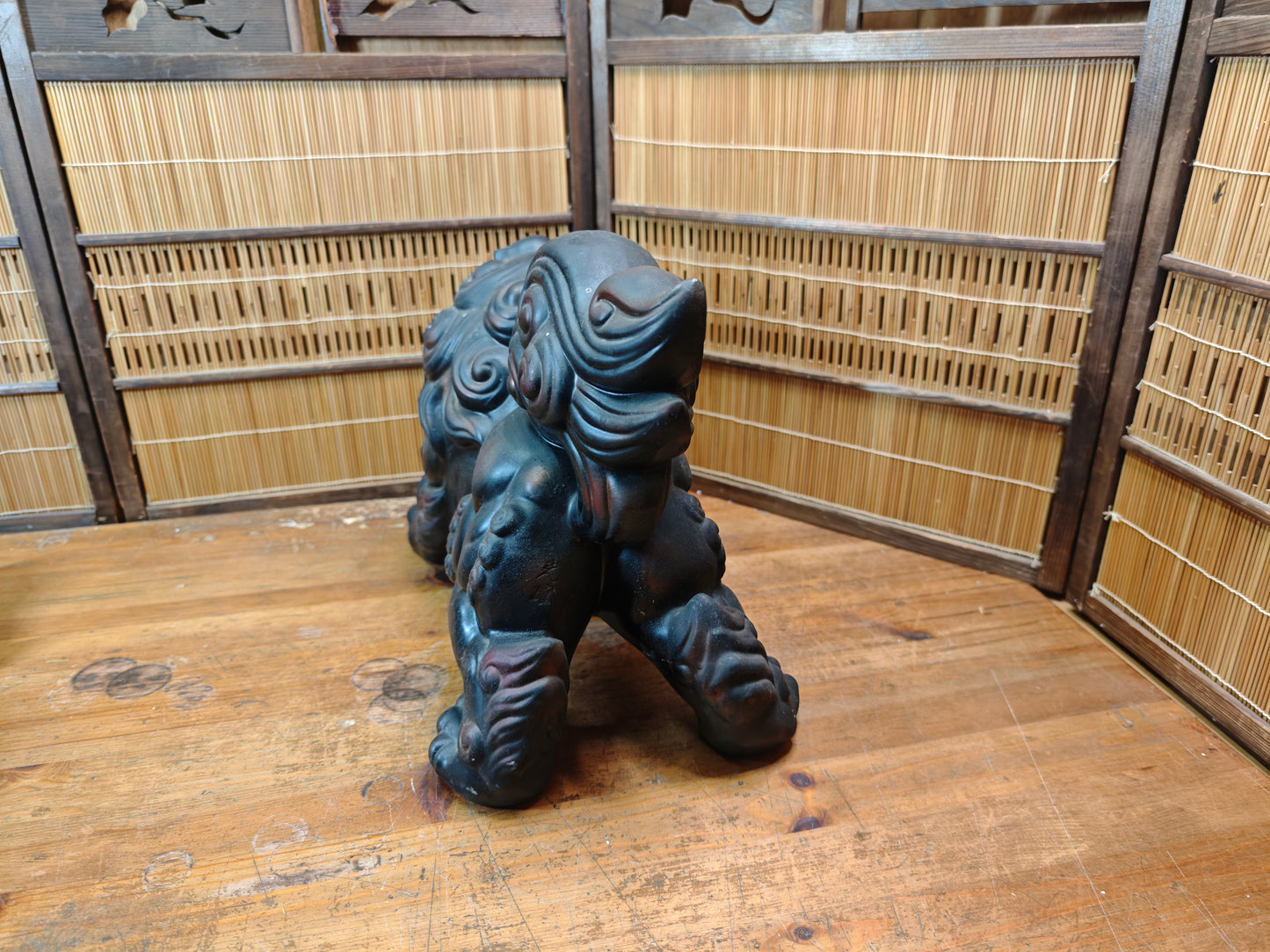 Vintage Okinawa Shisa Guardian Lion 1960s Giant Japanese Folk Art Statue