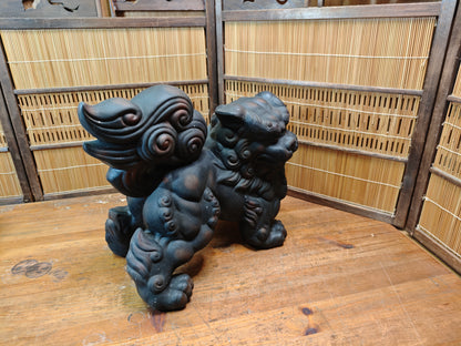 Vintage Okinawa Shisa Guardian Lion 1960s Giant Japanese Folk Art Statue