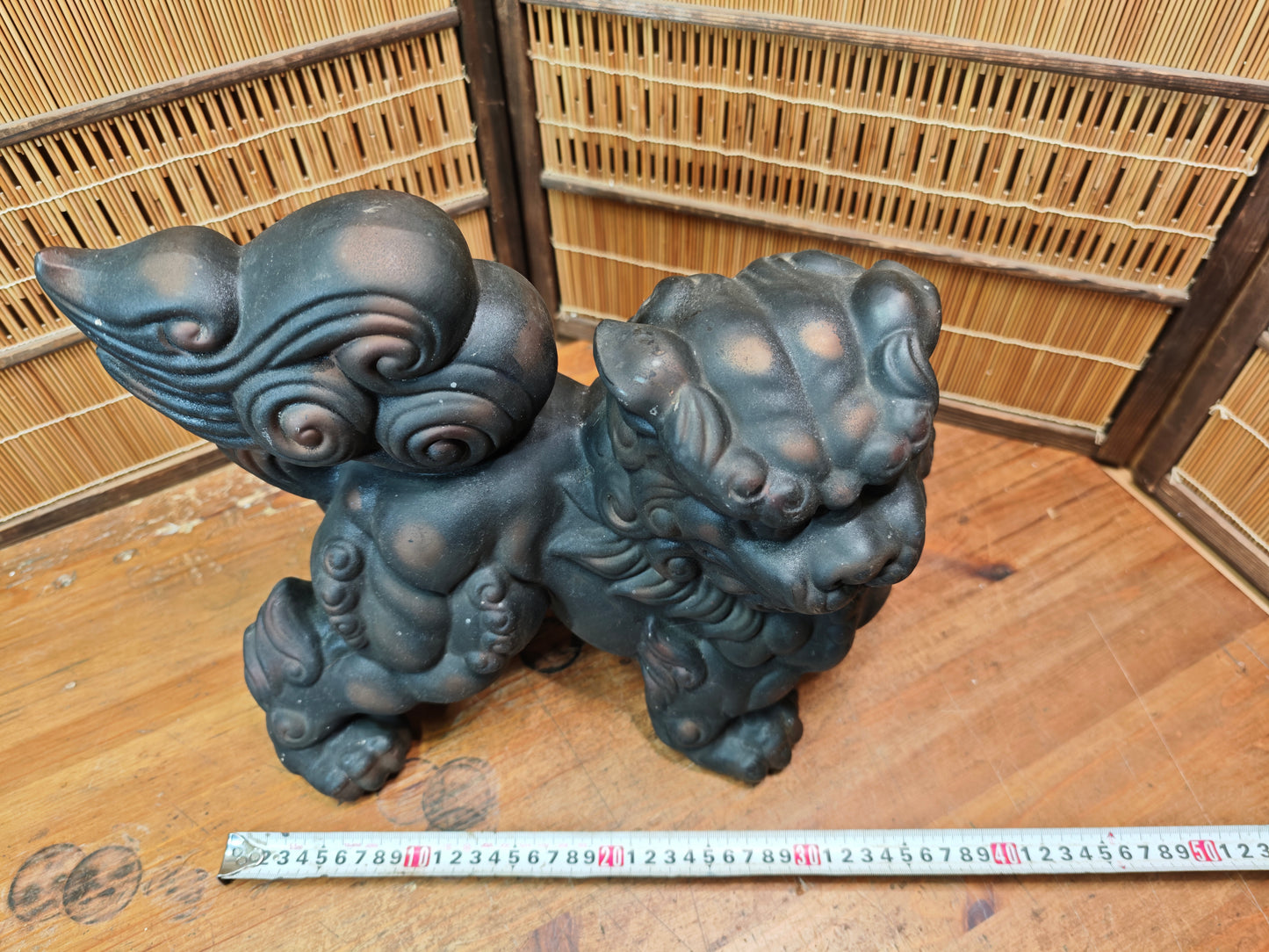 Vintage Okinawa Shisa Guardian Lion 1960s Giant Japanese Folk Art Statue