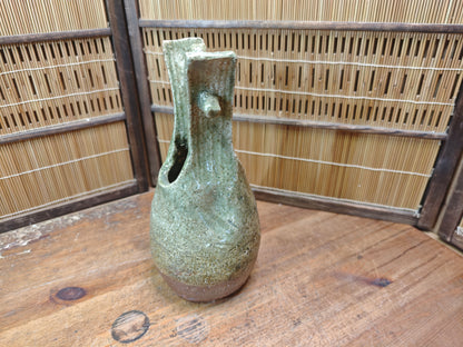 Japanese Bizen Ware Ikebana Vase Vintage Ash Fired Pottery Japan
