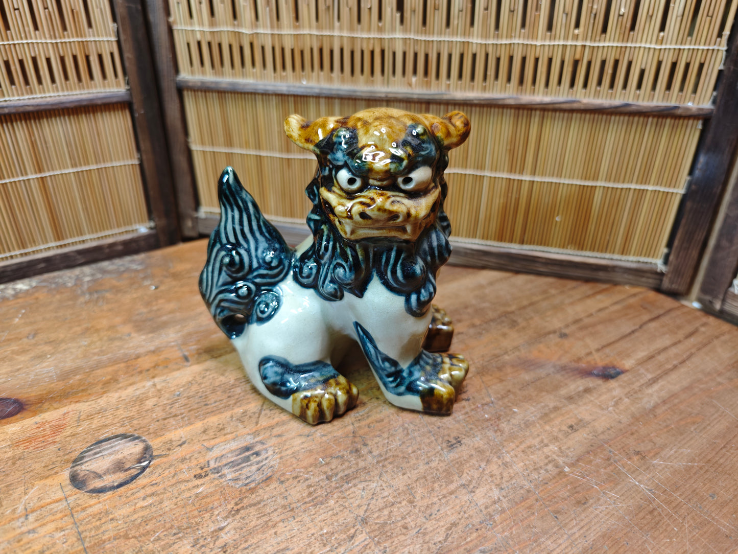 Vintage Female Okinawan Shisa Lion Guardian Statue Ceramic Japan Auction