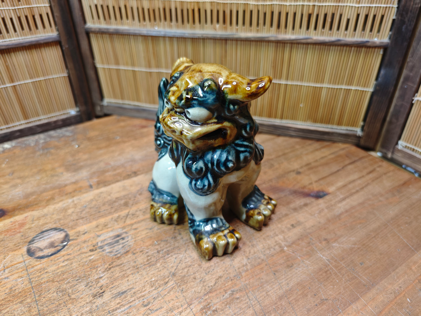 Vintage Female Okinawan Shisa Lion Guardian Statue Ceramic Japan Auction