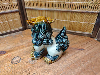 Vintage Female Okinawan Shisa Lion Guardian Statue Ceramic Japan Auction