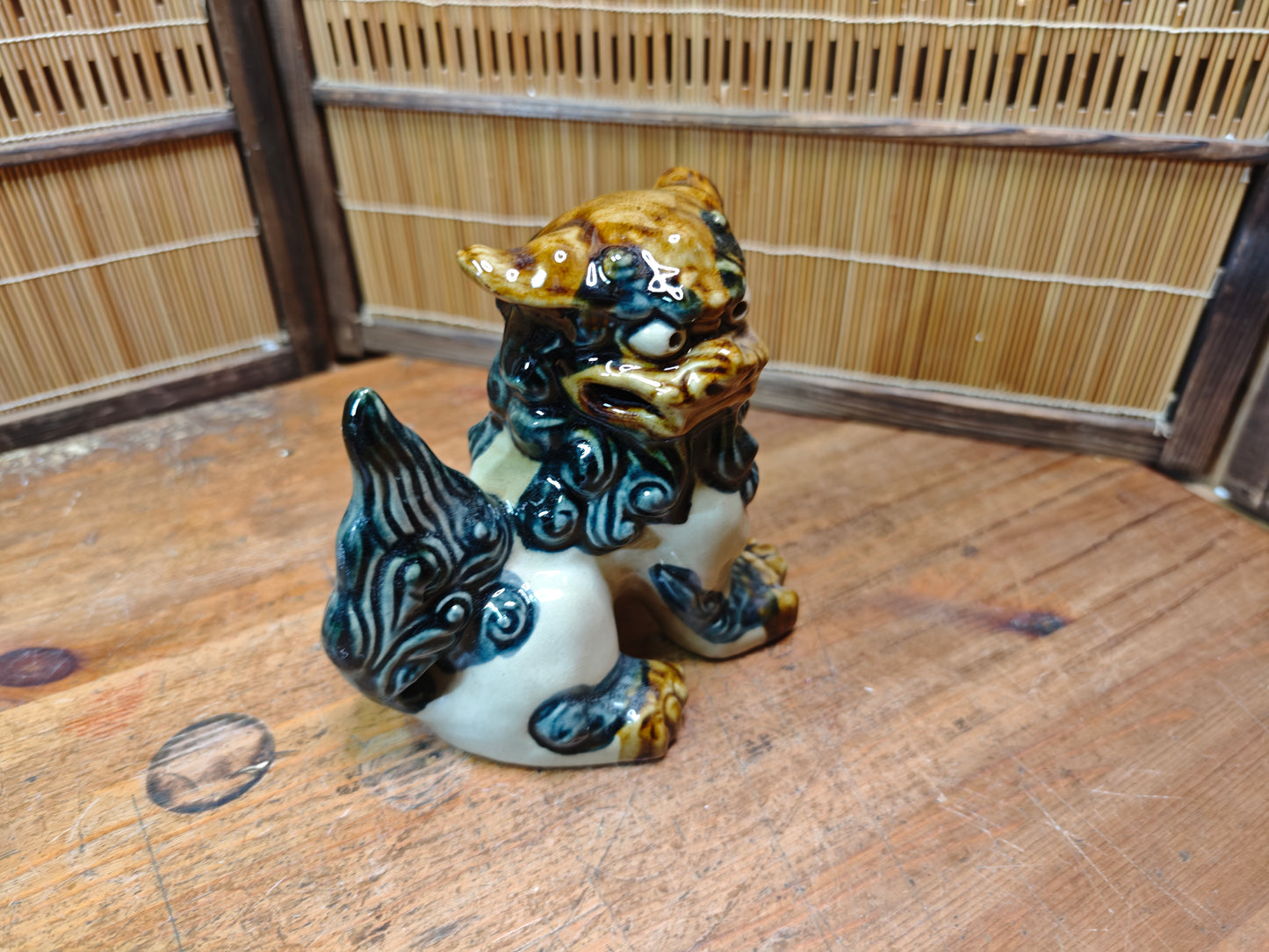 Vintage Female Okinawan Shisa Lion Guardian Statue Ceramic Japan Auction