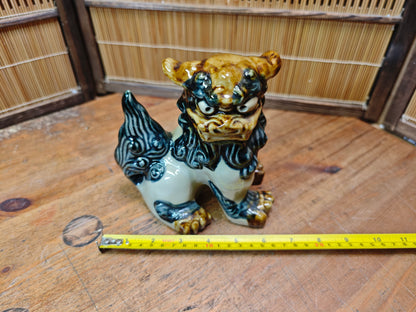 Vintage Female Okinawan Shisa Lion Guardian Statue Ceramic Japan Auction