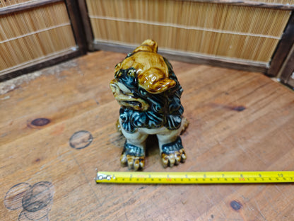 Vintage Female Okinawan Shisa Lion Guardian Statue Ceramic Japan Auction