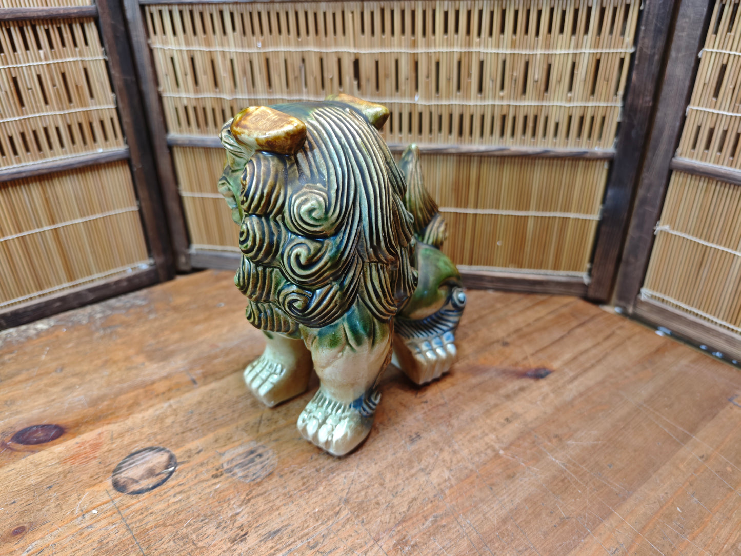 Vintage Female Okinawan Shisa Lion Guardian Statue Ceramic Auction JP