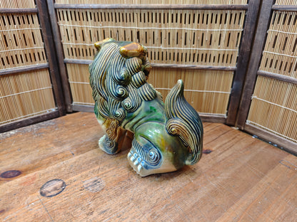 Vintage Female Okinawan Shisa Lion Guardian Statue Ceramic Auction JP