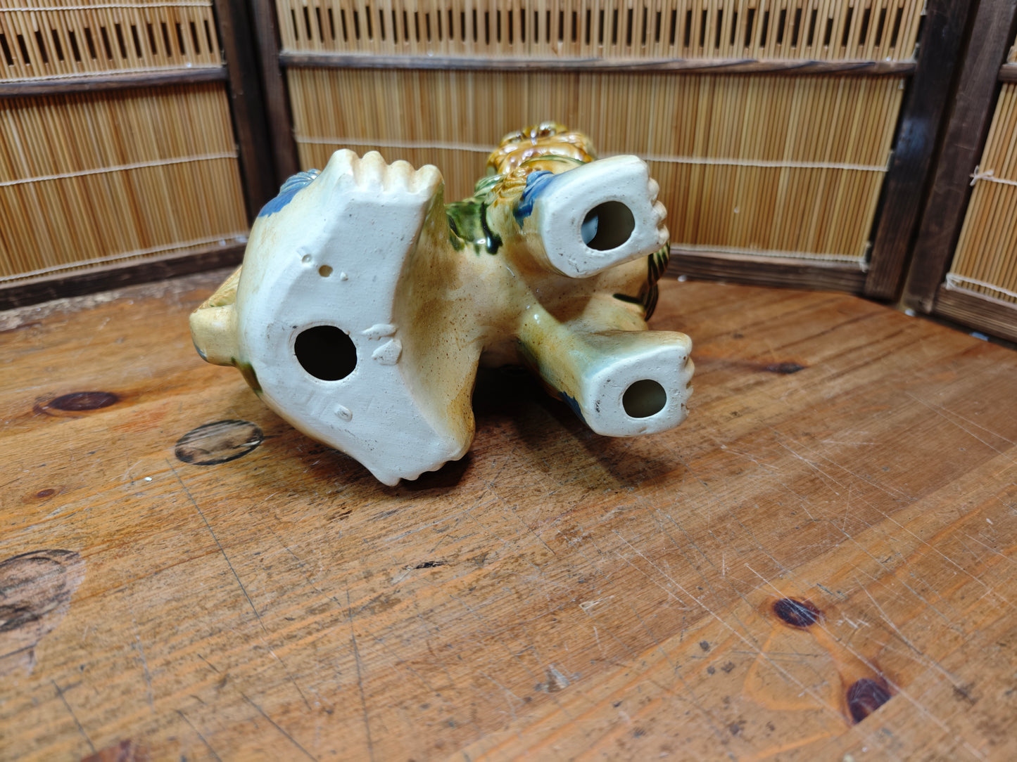 Vintage Female Okinawan Shisa Lion Guardian Statue Ceramic Auction JP