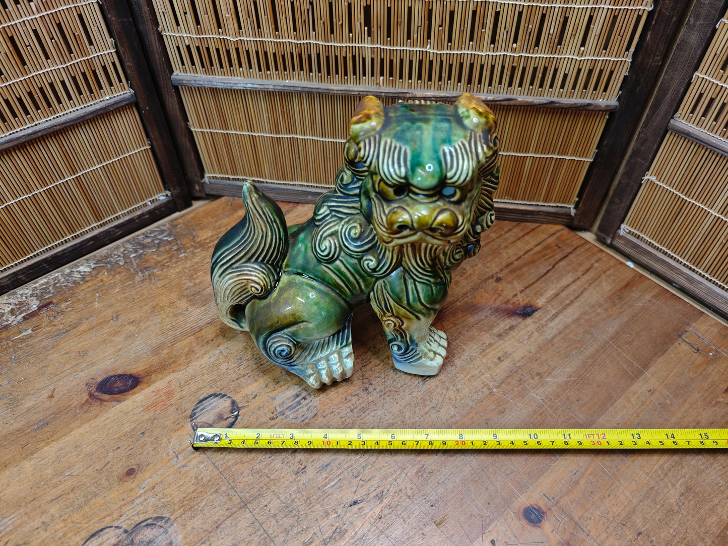 Vintage Female Okinawan Shisa Lion Guardian Statue Ceramic Auction JP