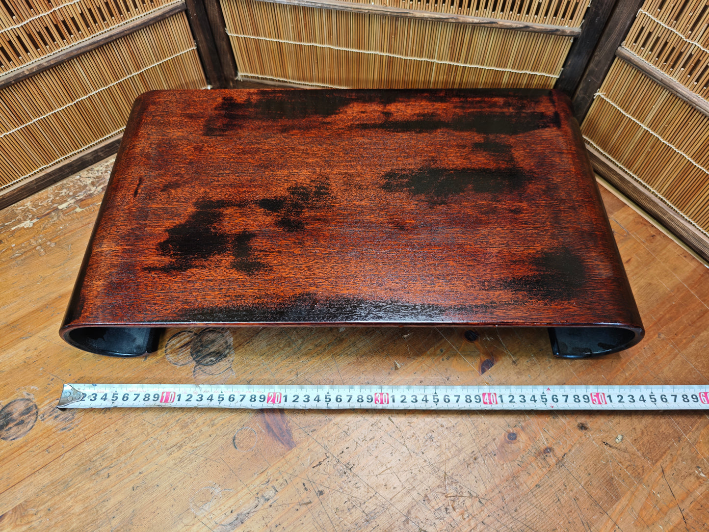 Vintage Japanese Bonsai Display Stand Signed Kadai Lacquered Table