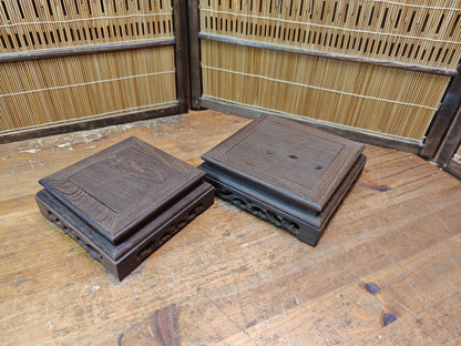 Authentic 1970s Japanese Sakura Bonsai Kadai Display Tables Set of 2