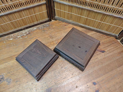 Authentic 1970s Japanese Sakura Bonsai Kadai Display Tables Set of 2