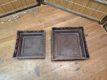 Authentic 1970s Japanese Sakura Bonsai Kadai Display Tables Set of 2