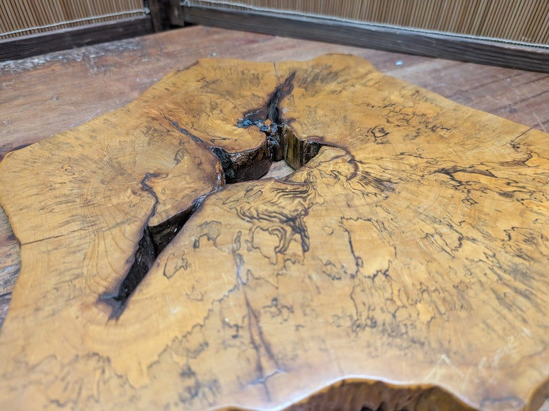 Vintage Japanese Burl Wood Kadai Stand Natural Edge Display Base