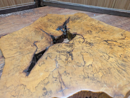 Vintage Japanese Burl Wood Kadai Stand Natural Edge Display Base