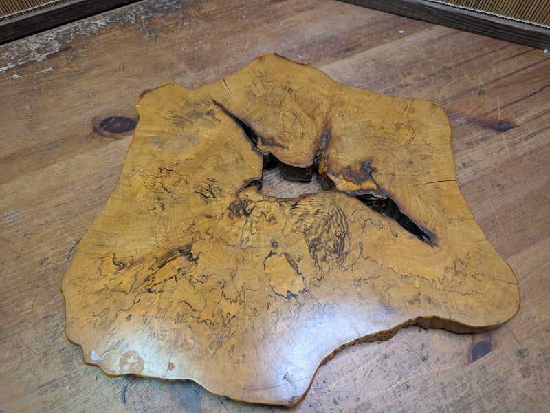 Vintage Japanese Burl Wood Kadai Stand Natural Edge Display Base