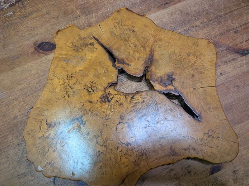 Vintage Japanese Burl Wood Kadai Stand Natural Edge Display Base