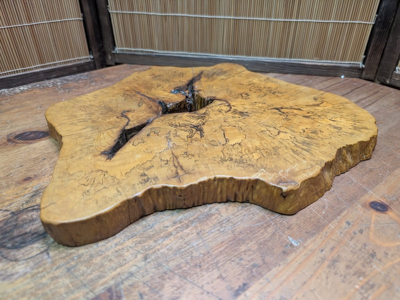 Vintage Japanese Burl Wood Kadai Stand Natural Edge Display Base