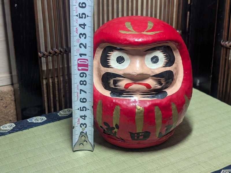 Vintage 1970s Japanese Daruma Doll (ダルマ) | Zen Buddhist Roly-Poly Figurine | Paper Mâché Folk Art | Symbol of Resilience