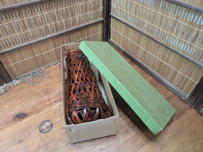 Japanese Ikebana Bamboo Kago Basket w Original Box Tea Ceremony Floral Art