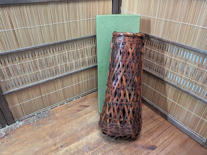 Japanese Ikebana Bamboo Kago Basket w Original Box Tea Ceremony Floral Art