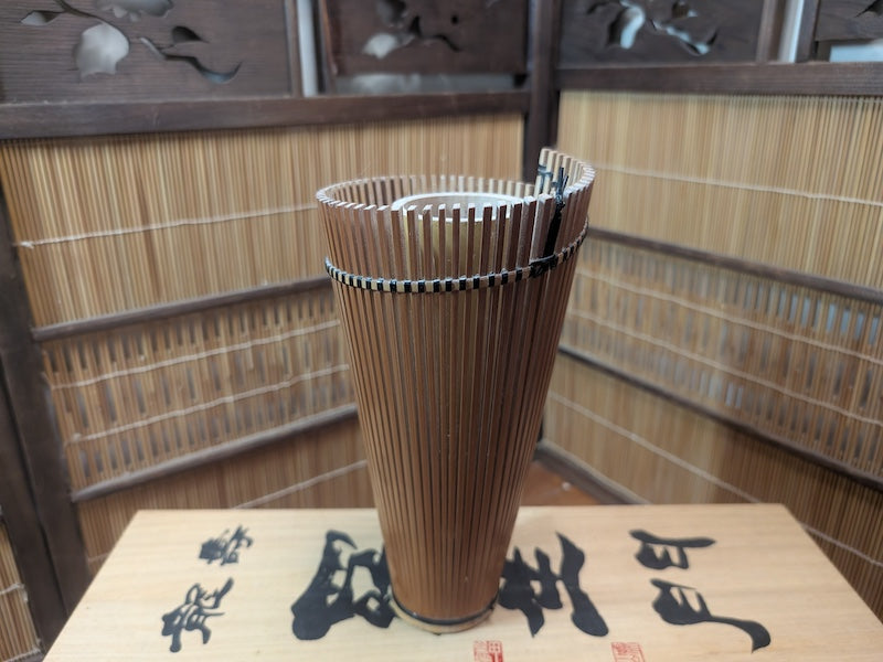 Japanese Kago Ikebana Bamboo Basket w Original Box Tea Ceremony Floral Art