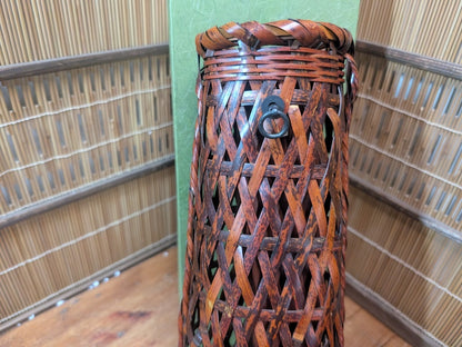 Japanese Ikebana Bamboo Kago Basket w Original Box Tea Ceremony Floral Art