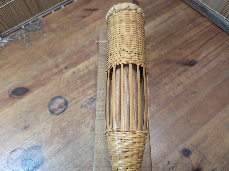 Rare Japanese Bamboo Ikebana Basket w Original Box Tea Ceremony Art