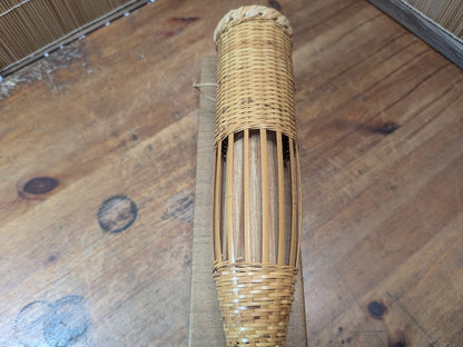 Rare Japanese Bamboo Ikebana Basket w Original Box Tea Ceremony Art