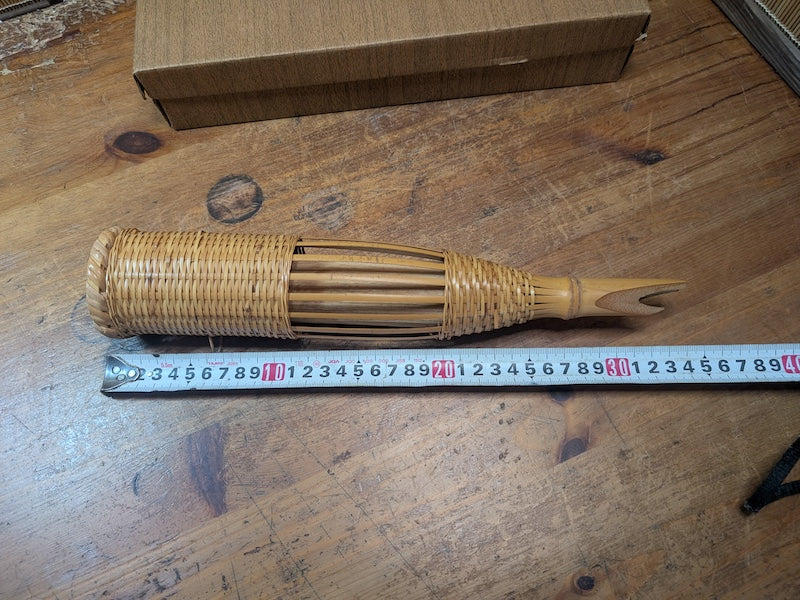 Rare Japanese Bamboo Ikebana Basket w Original Box Tea Ceremony Art