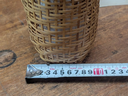 Japanese Bamboo Hana Kago Ikebana Basket with Box Vintage Art