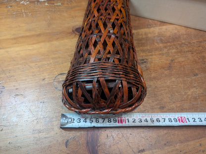 Japanese Ikebana Bamboo Kago Basket w Original Box Tea Ceremony Floral Art