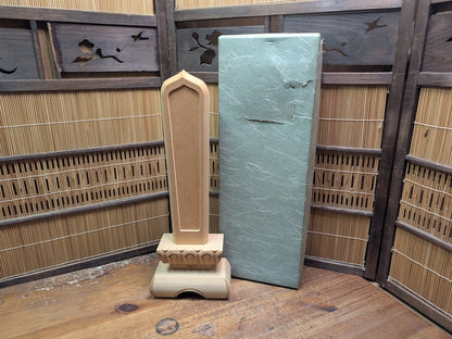 Vintage Japanese Ihai Memorial Tablet Unused Wood Spirit w/ Box