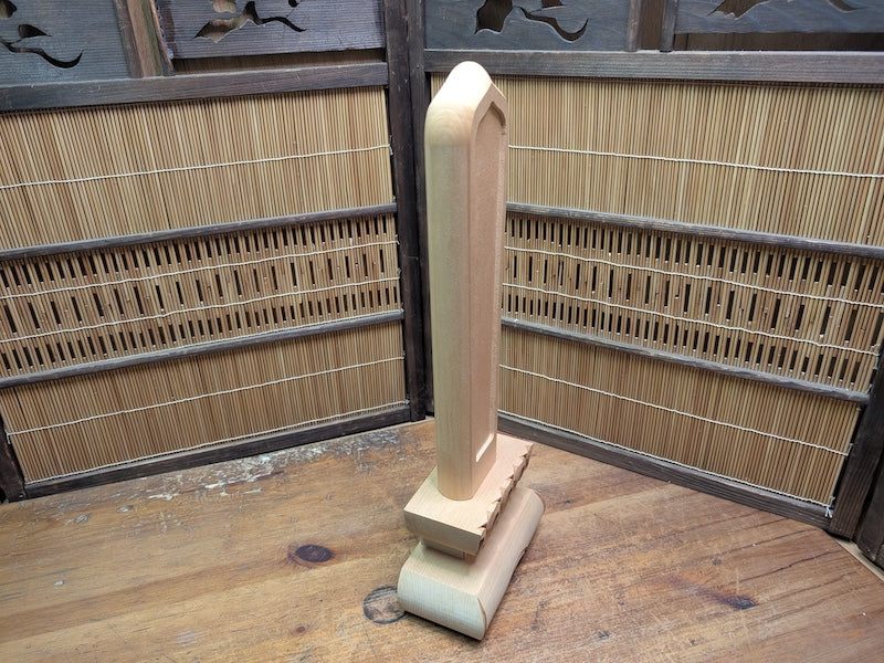 Vintage Japanese Ihai Memorial Tablet Unused Wood Spirit w/ Box