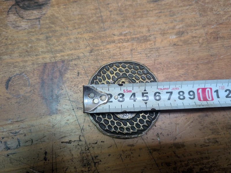Vintage Japanese Katana Tsuba Replica Brass Sword Guard w/ Box