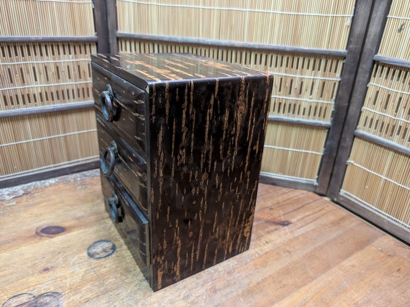Japanese Sakura Wood Ko Bako Chest 3 Drawer Jewelry Storage Box Decor