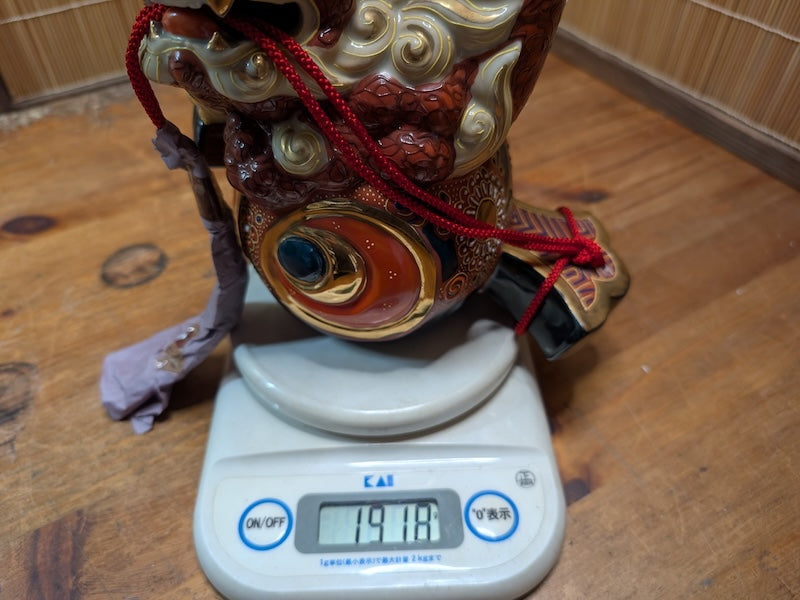 Authentic Japanese Vintage Kutani Ware Shishi Guardian Lion Komainu