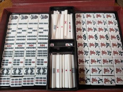 Vintage Japanese Mahjong Set 1970s Unused Complete Resin Tiles w/ Case