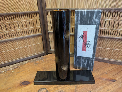 Vintage Japanese Urushi Lacquer Flower Vase Kabin W/Original Box