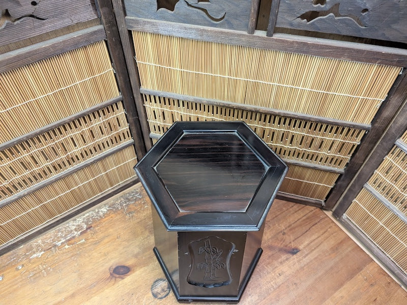Rare Japanese Kokutan Wood Bonsai Stand Kadai Display Table Vintage