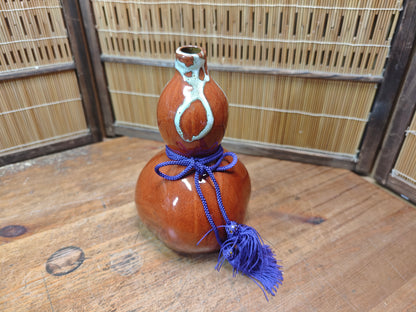Vintage Kutani Hyotan Vase w/ Box Japanese Porcelain Art Auction Japan
